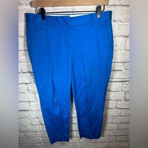 J Crew City Fit Womens Size 6 Flat Front Skimmer Ankle Khaki Pants in Blue 37033